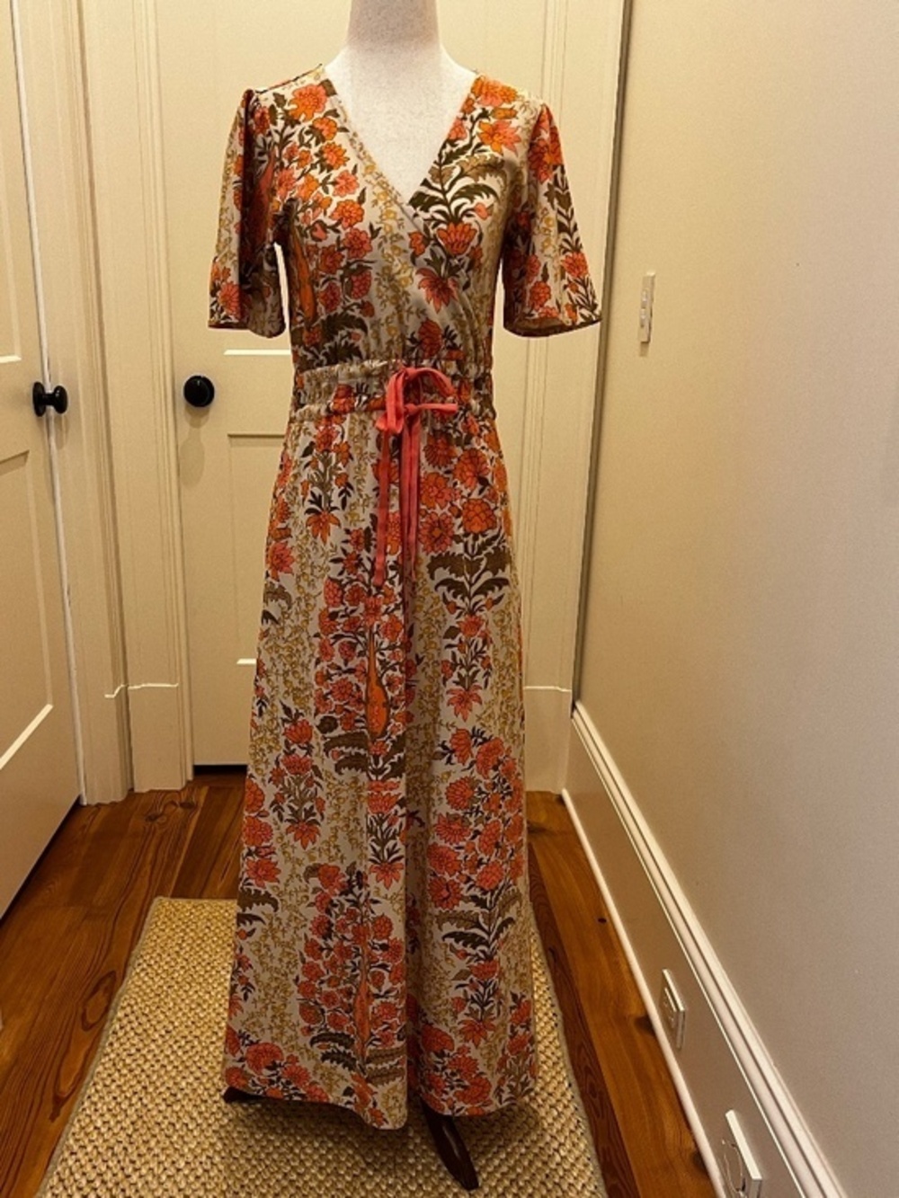 Spartina Lea Midi Dress McAllister Paisley XS NWOT, Floral Print Forward,